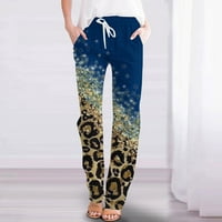 Farstey Lightning ponude za danas posteljina pantalone za žene Ležerne leopard džepove za odmor Hlače