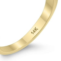 Ženska karat Tw dva kamena dijamantna prstena u 14K žutom zlatu