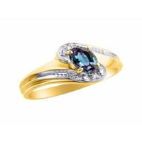 * Rylos jednostavno elegantan prekrasan simulirani alexandrit mistic topaz & dijamantni prsten - juni rođendan *