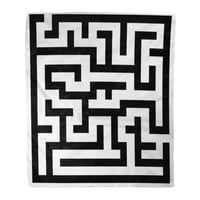 Bacanje pokrivača toplo ugodno print flanel sivi labirint labirint jednostavno komplikovano pretraga Konstrukcija misterija Udobna mekana za krevet i kauč