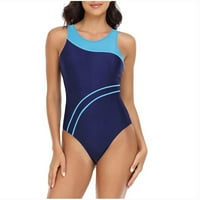 Ženska seksi struka Tummy Control Tankini kupaći kostim moda blokiranje boje Tisak Bikini Beach Vintage Debela koža jednodijelna kupaći kostim