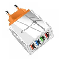 4-portovi brzi USB punjač za zid QC-3. Sa sigurnim zaštitom od napona putnika. Kompatibilan sa
