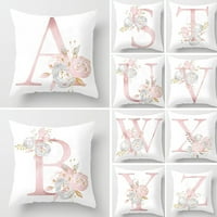 Engleski abeceda cvjetni ispis jastučni jastučni otvor za kaik za jastuk za struk vjenčani krevet