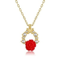 Keusen Rose Chain Privjesak Clavicle Cvjetni ogrlice cvjetne ogrlice Privjesci