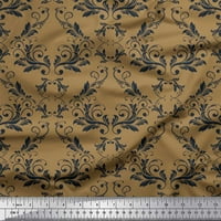 Soimoi Brown Japan Crepe saten tkanina Filigranski Damask otisnuta zanatska tkanina od dvorišta široka