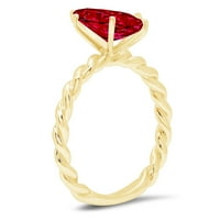 2.0ct Marquise Creed Red Natural Garnet 18K žuti zlatni godišnjički angažman prsten veličine 5.5