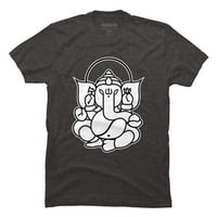 Ganesh Ganesa Ganapati Muški ugljen Heather Siva grafika TEE - Dizajn ljudi M