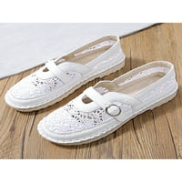 Colisha ženske casual cipele čipke stanovi na loaferima hodanje lagane udobnosti cipela izdubljena bijela 5.5