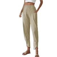Durtebeua elastične čvrste žene džepove duge hlače struine casual labave pantalone hlače hlače