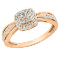 DazzlingRock kolekcija okrugli bijeli dijamantni prsten za angažman za žene u 10k ružičasto zlato, veličine