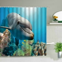 Sunlight Ocean Dolphin Curtains Tuš za tuširanje Tropska riba Vodootporna kupaonica za zavjese Set morskog
