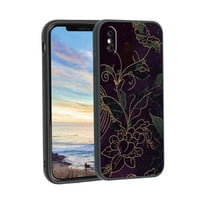 Gold-Floral-Dark-Grunge-Academia-Estetička futrola, deginirana za iPhone XS MA Case Muške žene, Fleksibilna