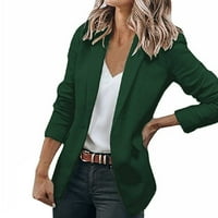 Njshnmn Ženske ležerne jakne sa čvrstim jaknom za blejler Ženski blistavi za rad Professional Plus Veličina, zelena, s