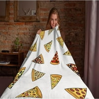 Nosbei za pizzu za dječake Djevojke, slatka pica djeca bacaju pokrivač za dijete, flaffy ugodne meke lagane deke za kauč na razvlačenje