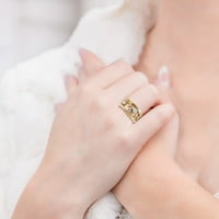 Yubnlvae prstenovi dodaci za angažman okrugli rez Zirkoni Žene vjenčani prstenovi nakit za žene za žene Full Diamond Dame Ring