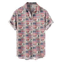 4. jula muška havajska majica SAD Nacionalna zastava Grafička majica ovratnik dnevno praznici kratkih