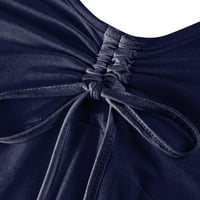 Gotyou haljine Ženska modna seksi košulja s kratkim rukavima od tiskanog V-izreza podesiva struka i prsa na prsima haljina mornarice