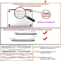 Kaishek Hard Case Cover Kompatibilan - Objavljen MacBook Pro Retina Display + crni poklopac tastature