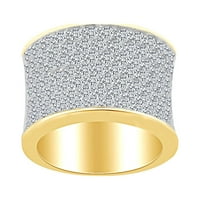 3. Carat okrugli oblik bijeli prirodni dijamantski koktel godišnjica vjenčani prsten za vjenčanje 14K čvrsto žuto zlato Veličina-6