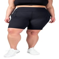 Plus veličine Bikerske kratke hlače za žene Visoko struk Work Yoga kratke hlače Plus veličine plijena za žene crna i crna 3x