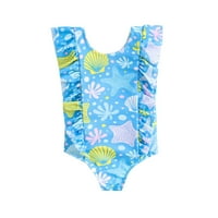 Kupaći kostimi za djevojke Ljetne ruffles crtani otisci kupaći kostim plaža Onesie bikini djevojke kupališta