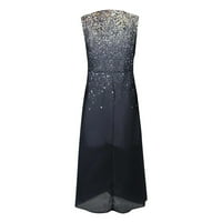 Ljetne haljine za žene bez rukava A-line Dužina paketa Ležerne s V-izrezom od tiskane haljine crna 3xl
