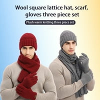 Postavite muške šal šal rukavice kaksirane zadebljane vjetroelektrane termalne čiste boje drži topla super mekane unise vunene pređe pletene šal šal pune rukavice za biciklizam