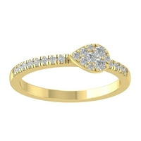Araiya 14k žuti zlatni dijamantni prsten, veličina 7.5