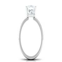 Solitaire Moissanitni prsten za žene, prsten za angažman princeze, sterling srebro, SAD 8.50