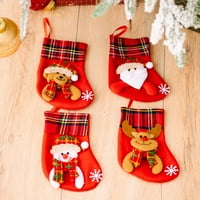 Ayyufe Božićne čarape Malene veličine Pleteni Cartoon Santa Claus Elk Snowman Bear Super Soft Scene