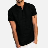 Muška majica Baggy pamuk posteljina soide boja kratkih rukava retro t majice na vrhu bluza