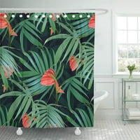 Vektorsko tropsko cvijeće i dlan lišće bešavne uzorak cvjetno egzotično kupatilo za kupanje za kupanje