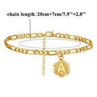 Narukvice za žene za žene za žene žensko lanac stopala Jednoslojni šesterokutni nakit Anklet nakit Anklet