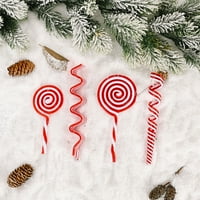 -Groee božićne plastične candy Cane Lollipop ornament, božićno stablo visi ukras twisted igračke krotch