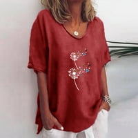Ženske vrhove Dressy Case Casual Scroeve Summer Lan Tuns Tunnic Lose Comfy Crewneck Fashion Printhirs Bluze