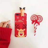 3D Božićni mobilni telefon Soft Shell Snowman Elk Telefon Kompatibilan iPhone 6s Plus XS