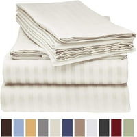 Deluxe prugasti prestižni meki i udobni posteljini postavljeni, puni bijeli