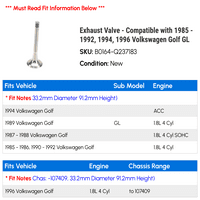 Ispušni ventil - kompatibilan sa - 1992, 1994, Volkswagen Golf GL 1991