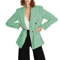 Ženski casual blazer Ženski dvostruki štampani kardigan Formalni dugi rukav kaputi za jaknu za žene