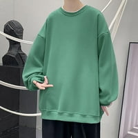 SNGXGN muški termički zip pulover mekane i ugodne prehrambene muške dukseve, zelena, veličina m