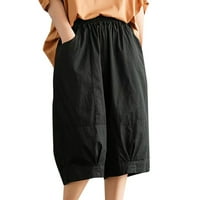 Elastična prozračna labava pamučna i posteljina pola duljine hlače Žarna ženske kratke hlače sa džepom
