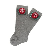 Čarape Božić crtić lutka non kliz ispod čvrste boje Srednje cijevi Crne m