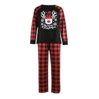 Musuos Božićni PJS podudarni setovi, plaćeni slovo Ispis pulover s dugim rukavima + duge pantalone pidžame