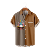 FNYKO dječaci i muškarci Uskršnje havajske majice Uskršnji ispisani casual skrozleeve gumb za ispis niz havajsku majicu Summer Beach Hhirts Poklon za njega