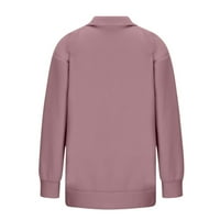 Floleo Trendy ženske vrhove plus veličine majica labava bluza odora modna žena casual solid boja rever