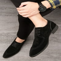 Tenmi Muškarci Haljina Business Oxfords Svečana kožna cipela čipka za cipele Up stanovi muške lagane modne crno 9