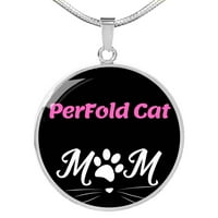 PERFOLD CAT CAT MAMA Ogrlica krug privjesak od nehrđajućeg čelika ili 18K zlato 18-22
