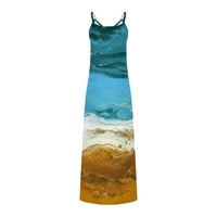 StMixi ljetne haljine za žene modni metalni kaiš džep na plaži Boho sunce haljine bez rukava s rukavima