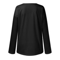Yueulianxi Okrugli izrez Nova vrhunska majica Dugi patentni patentni patentni patelica Zimski vrh Veliki ženski vrh
