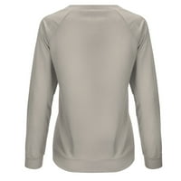 Lovskoo Womens Crewneck Duks duge rukave Ležerne majice Grafički labavi fit Tunic Slatka odjeća Pulover